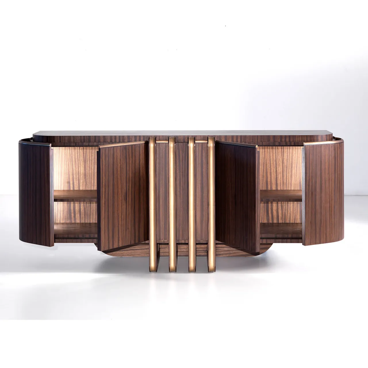 Annibale Colombo Sideboards Buffets<Zebra and Brass Sideboard
