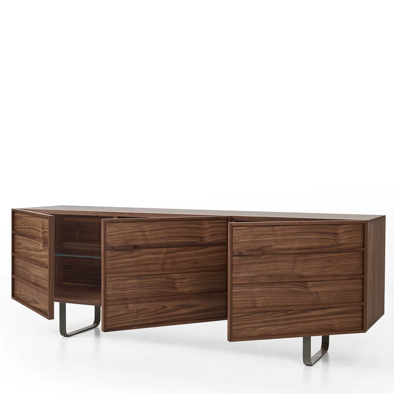 Modesign Sideboards Buffets<Zen Walnut Sideboard with Glass Shelves #2