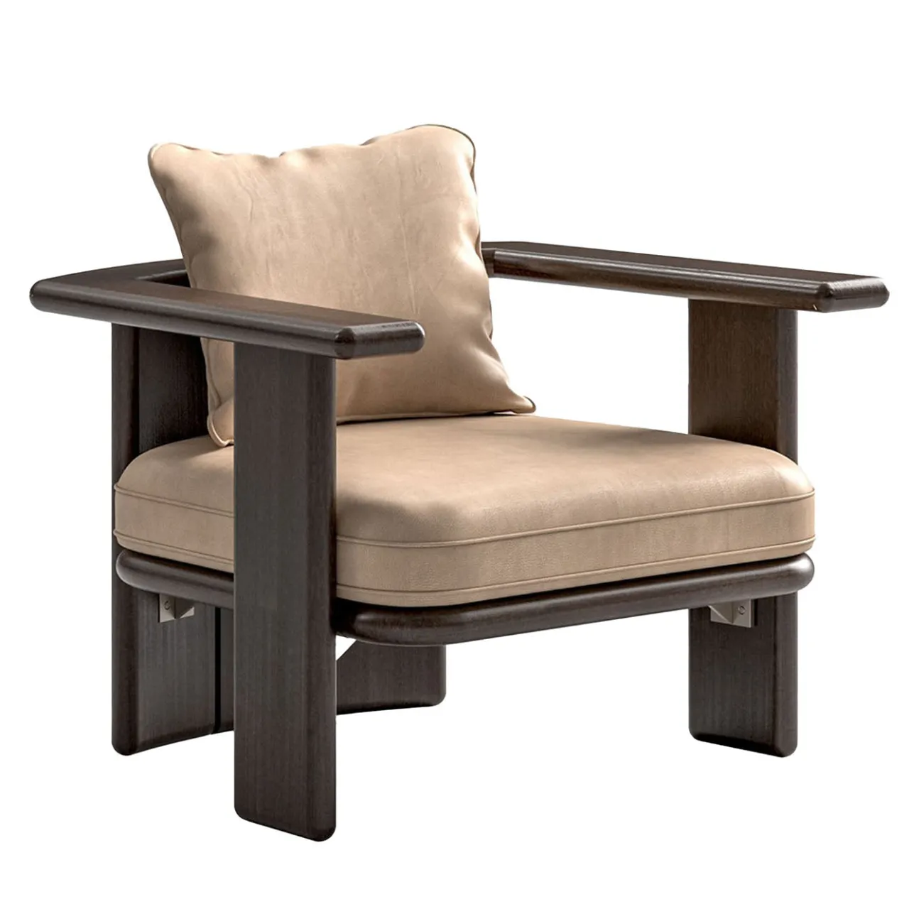 CPRN Homood Outdoor Armchairs<Zeno Moka Ash Wood and Leather Outdoor Armchair