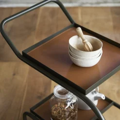 Opinion Ciatti Serving Tables<Zenzero Dark-Green Wheeled Bar Cart by Sameer Alameen