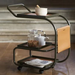 Opinion Ciatti Serving Tables<Zenzero Dark-Green Wheeled Bar Cart by Sameer Alameen