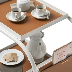 Opinion Ciatti Serving Tables<Zenzero White Wheeled Bar Cart by Sameer Alameen