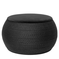 Elli Ottomans & Poufs<ZERO Round Medium Black Ottoman