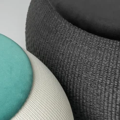 Elli Ottomans & Poufs<ZERO Round Medium Black Ottoman
