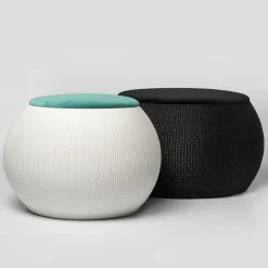 Elli Ottomans & Poufs<ZERO Round Medium Black Ottoman