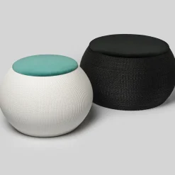 Elli Ottomans & Poufs<ZERO Round Medium Black Ottoman