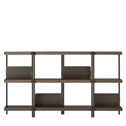 Driade Bookcases<Zigzag 2-Shelf Walnut & Bronze Bookcase by Konstantin Grcic