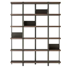 Driade Bookcases<Zigzag 5-Shelf Walnut & Bronze Bookcase by Konstantin Grcic