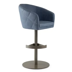 Borzalino Bar Stools<Zoe Blue Leather Bar Stool
