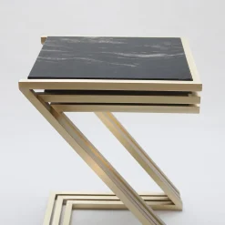 Francesco Della Femina Nesting Tables<Zumm Zum Zu Set of 3 Black Marble Nesting Tables