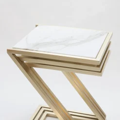 Francesco Della Femina Nesting Tables<Zumm Zum Zu Set of 3 White Marble Nesting Tables